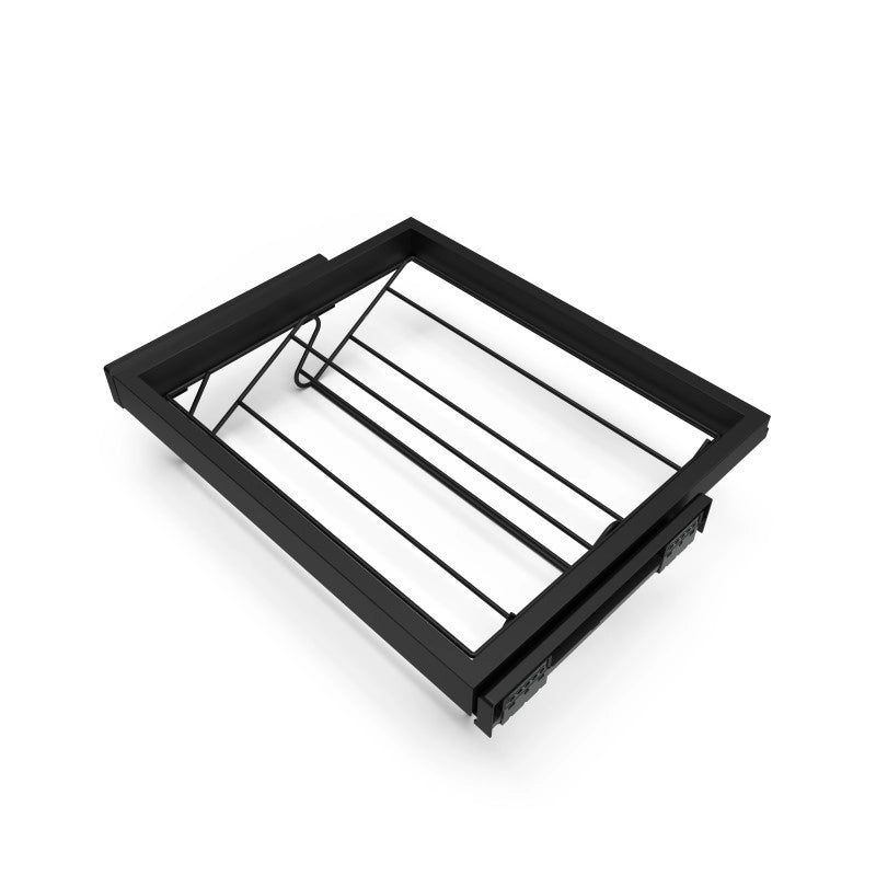 Kit di porta scarpe in metallo e telaio con guide a chiusura ammortizzata per armadio, regolabile, modulo 800 mm, Grig..