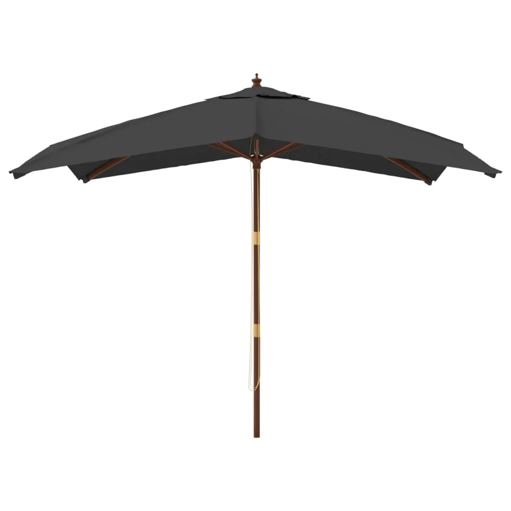 Ombrellone da giardino con palo in legno 300 x 300 x 273 cm antracite 02_0008335