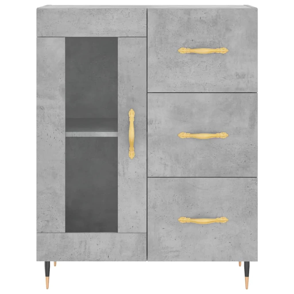 Buffet credenza cassettiera armadio mobile contenitore organizer cucina soggiorno salotto alto 69,5 x 34 x 180 cm legno ingegnerizzato grigio 02_0034647
