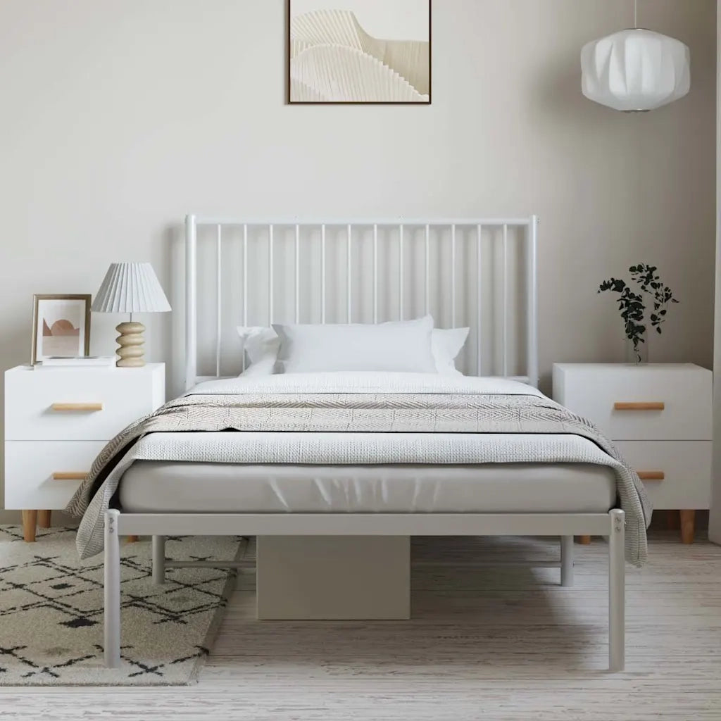 Giroletto con Testiera Metallo Bianco 100x200 cmcod mxl 81803