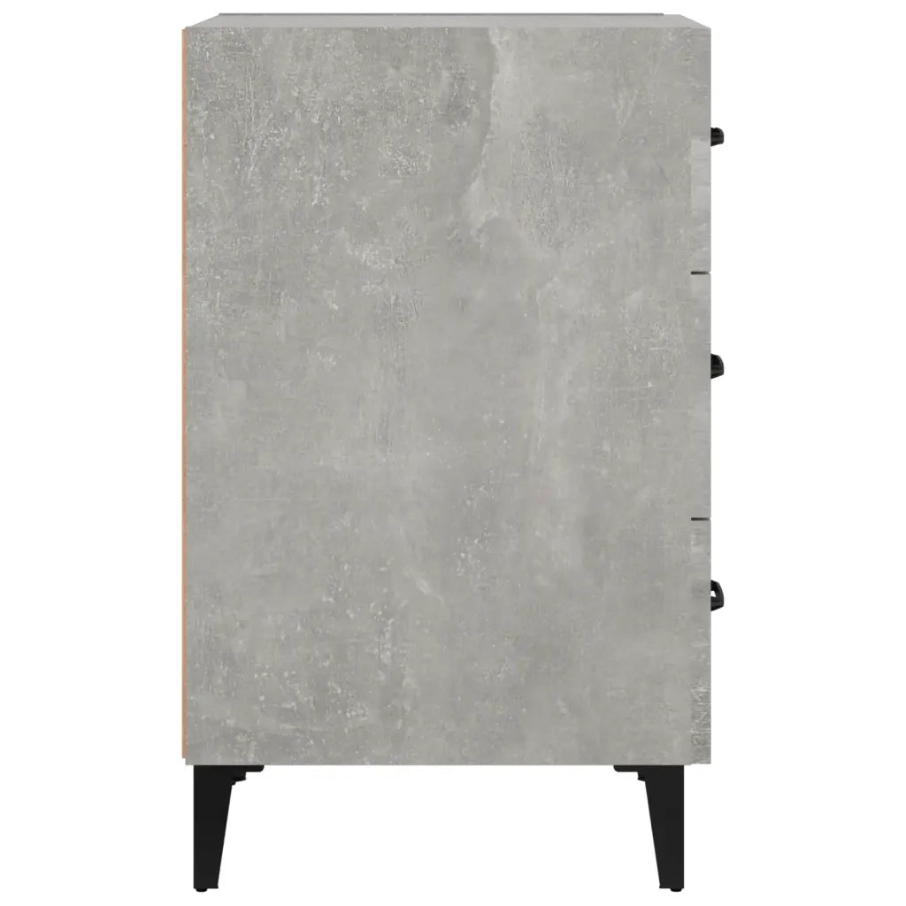 Comodino Grigio Cemento 40x40x66 cm in Legno Multistrato cod mxl 30300