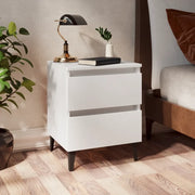 Comodini 2 pz Bianco Lucido 40x35x50 cm in Legno Multistrato cod mxl 31153