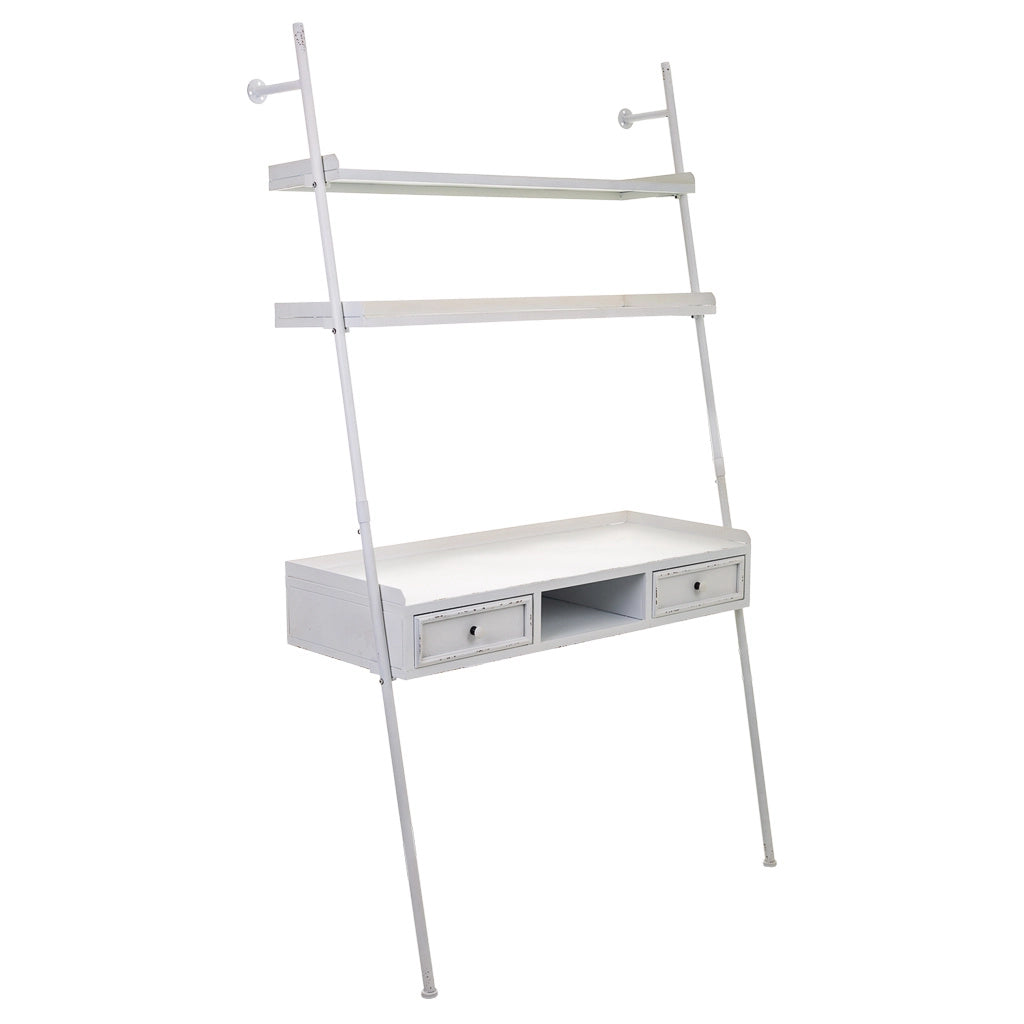 Scaffale da scrivania in metallo bianco 107x45x188h