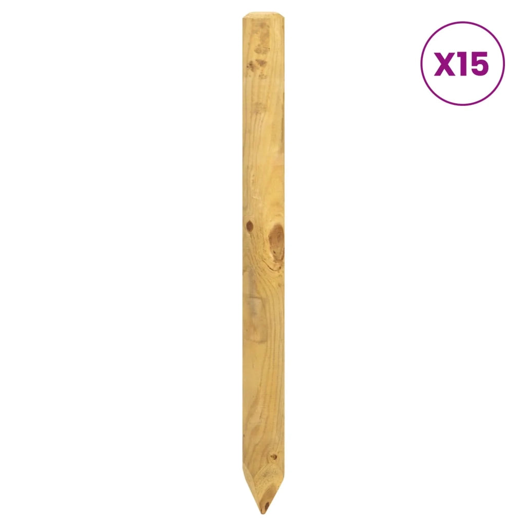 Pali per Recinzione 15 pz Verde 60 cm Legno Massello di Pino 42041767