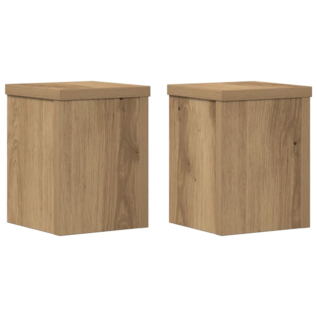 Supporti per Piante 2 pz Rovere 15x15x20 cm in Multistrato 852896