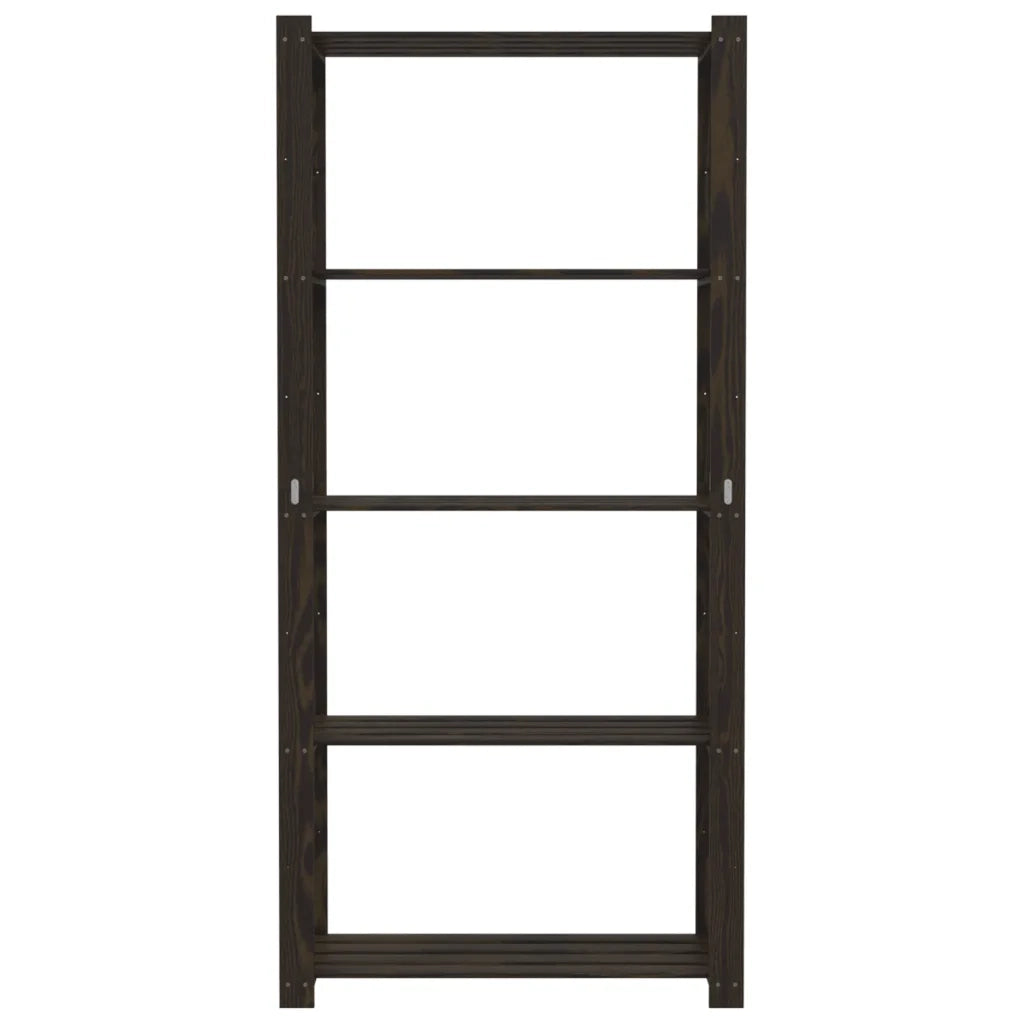 Scaffale a 5 Livelli Nero 80x38x170 cm in Legno di Pino 373407