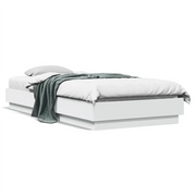Giroletto con LED-Struttura Letto Bianco 100x200 cm