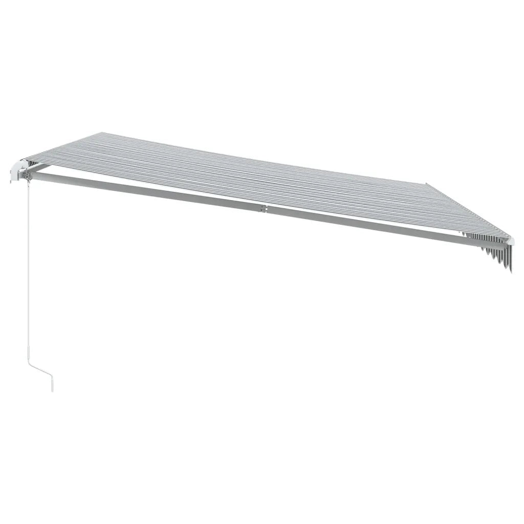 Tenda da Sole Retrattile Manuale Antracite e Bianco 450x350 cm 3215796