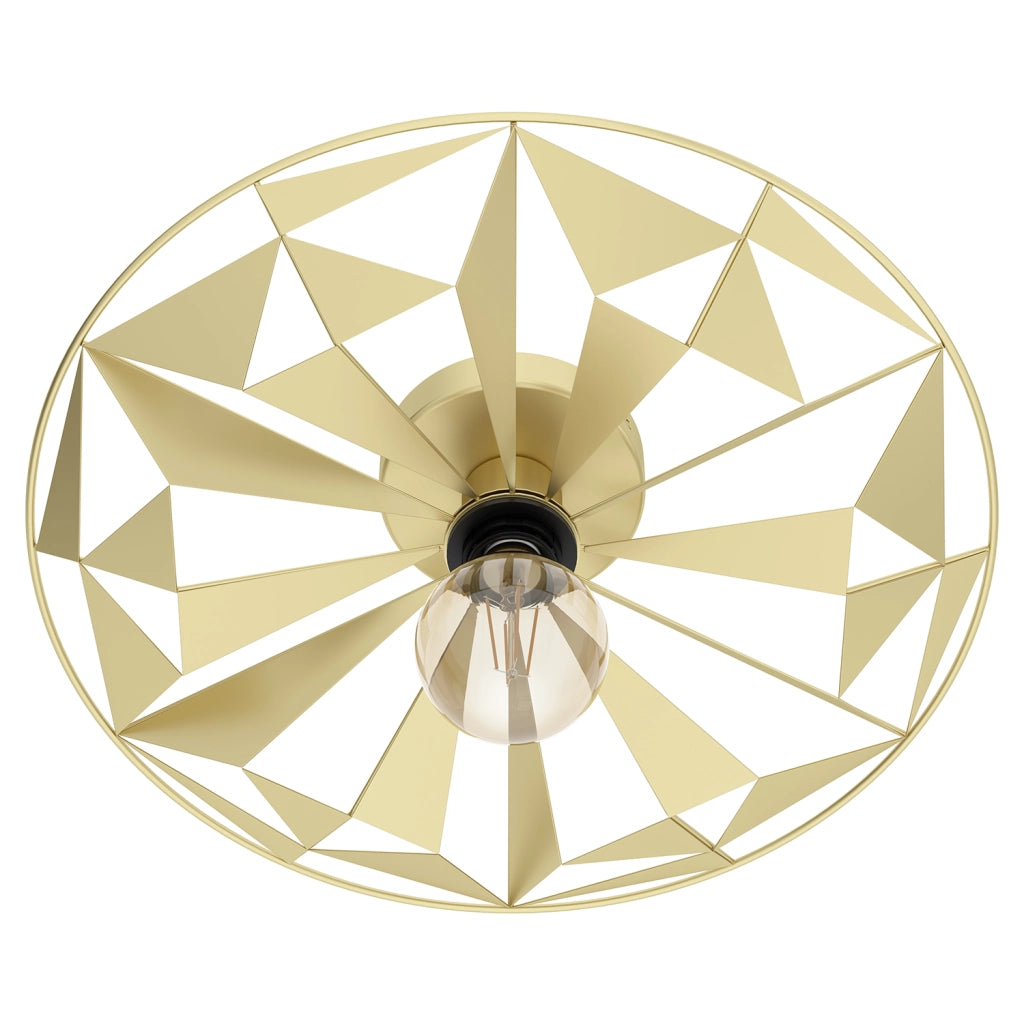 Plafoniera Contemporanea Castanuelo 1 Luce Acciaio Oro