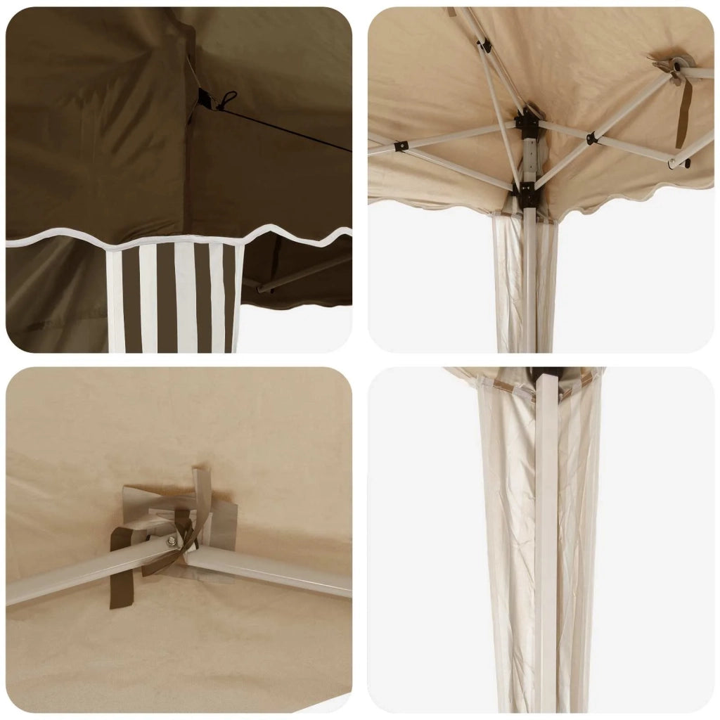 Tenda per feste a pop-up 575 x 289 x 245 cm Tortora