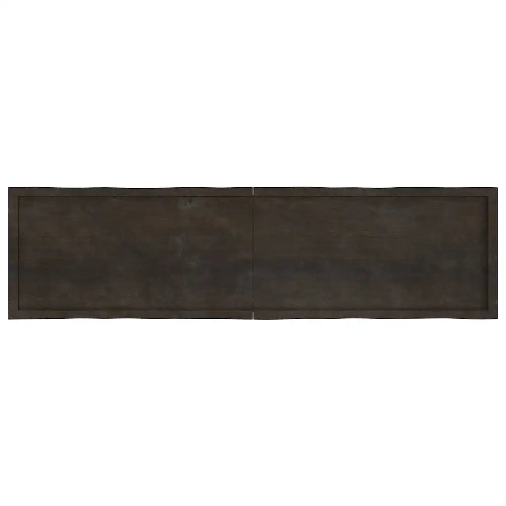 Piano Tavolo Marrone Scuro 200x50x(2-6) cm Rovere Non Trattato