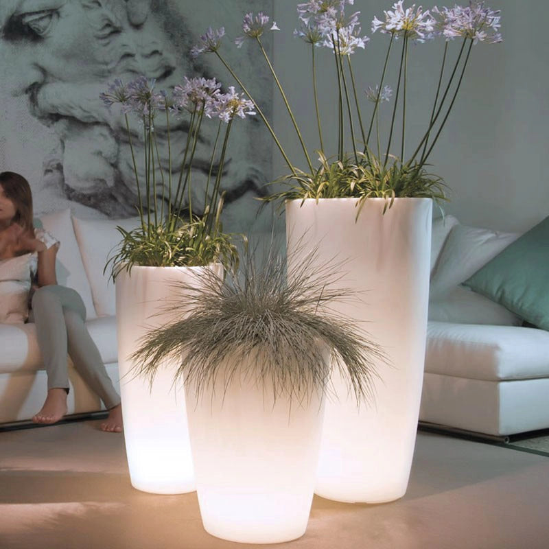 Vaso Luminoso da Giardino a LED Ø43 cm in Resina 5W Cypress Bianco Caldo
