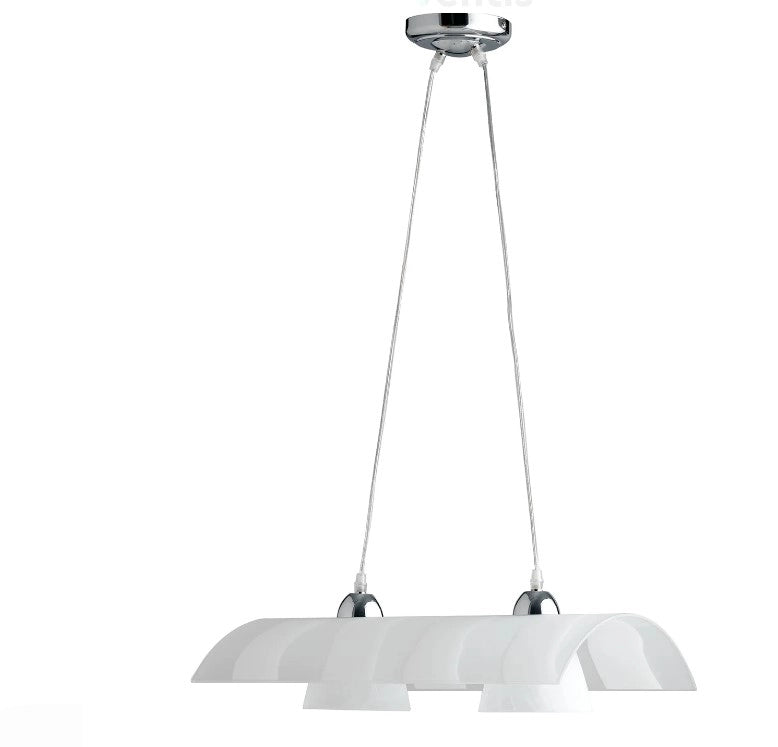 Sospensione Zebrata Bianca 2Xe27 50X33X16Cm - Fan Europe