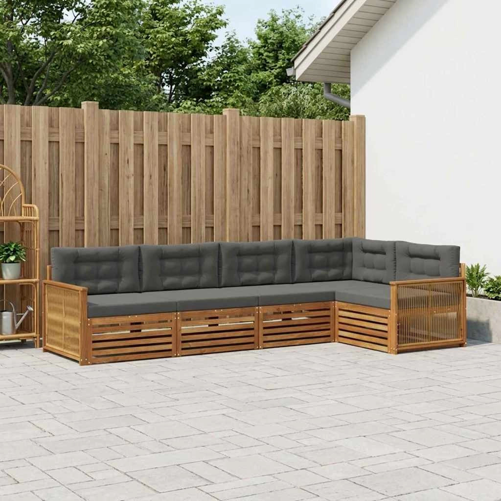Set di divani da esterno 5 pz Naturale e Antracite 3383360