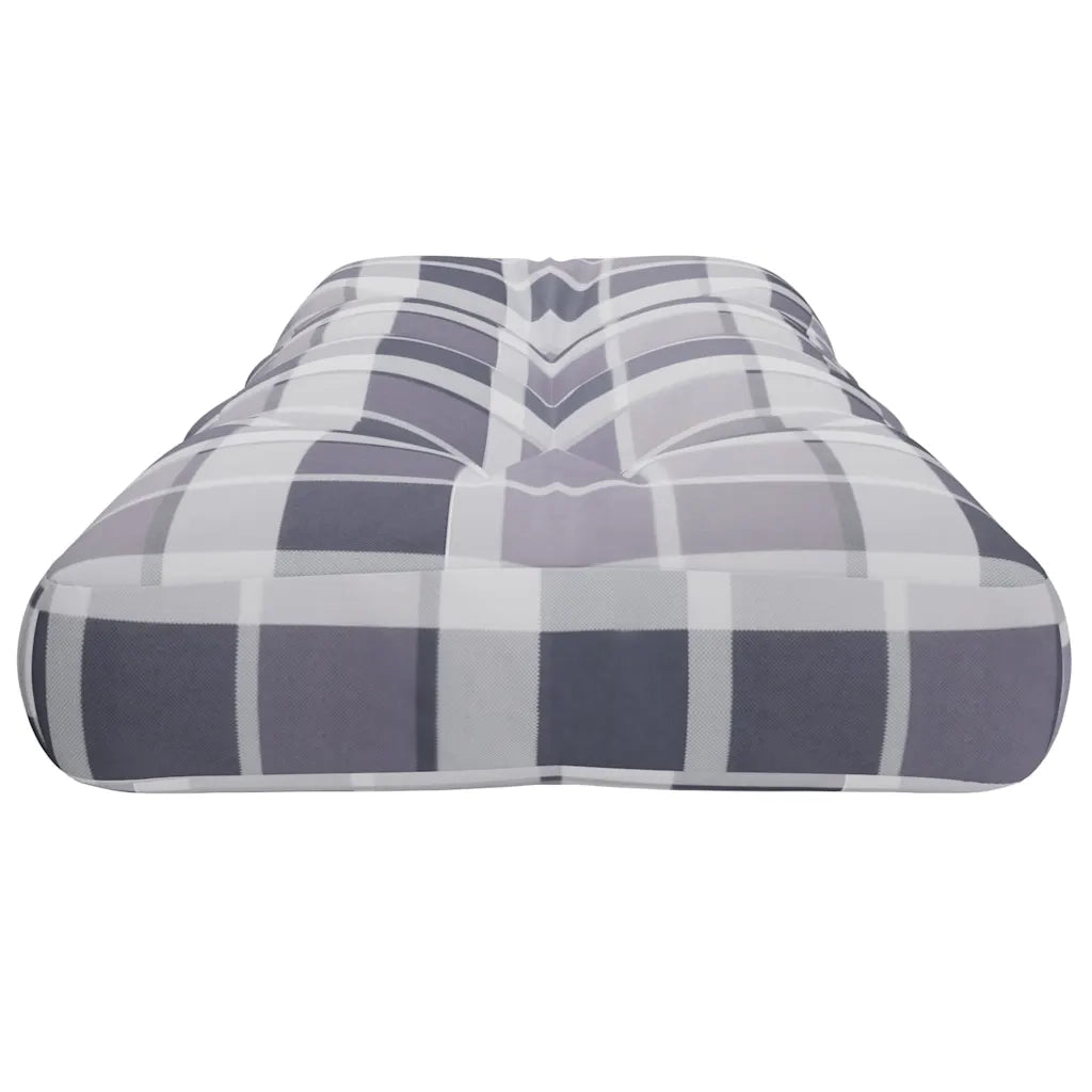 Cuscino per pallet | Cuscini per sedie a Quadri Grigi 120x40x12 cm in Tessuto