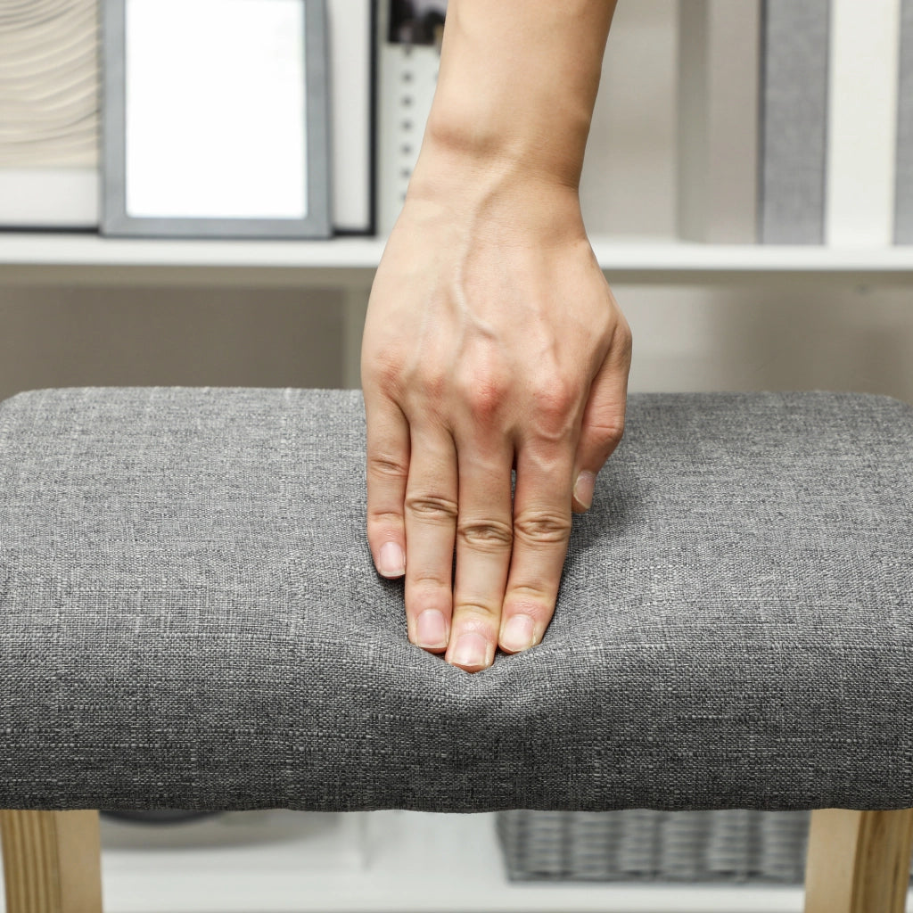 Chaise ergonomica a ginocchio con movimento oscillante e supporto stabile in legno grigio 54,5 × 85 × 54 cm