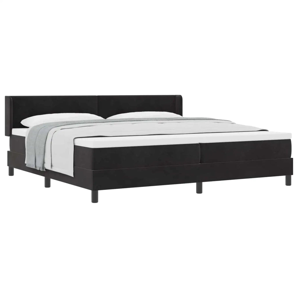Letto a molle con testiera Nero 200 x 200 cm Velluto 3341488