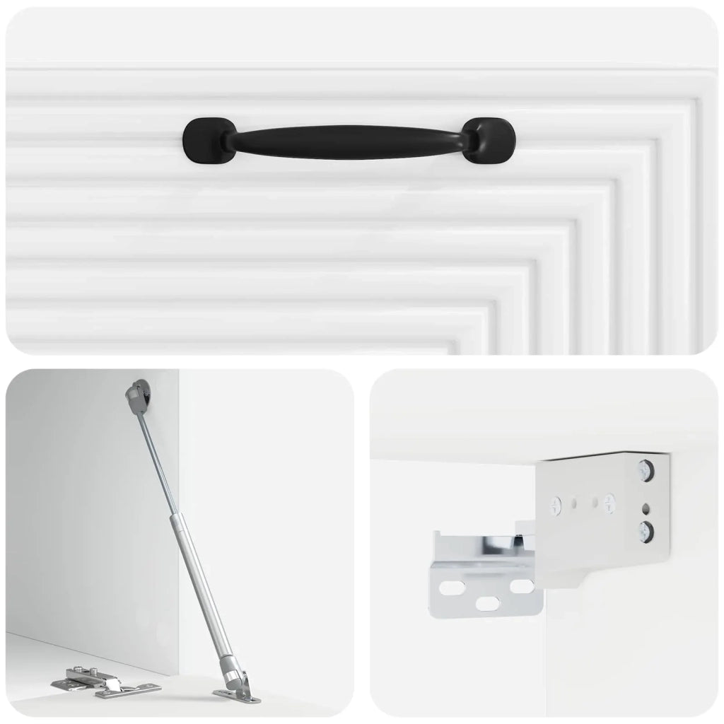 Mobile Porta TV da Muro Bianco Lucido 59,5 x 41 x 30 cm 898679