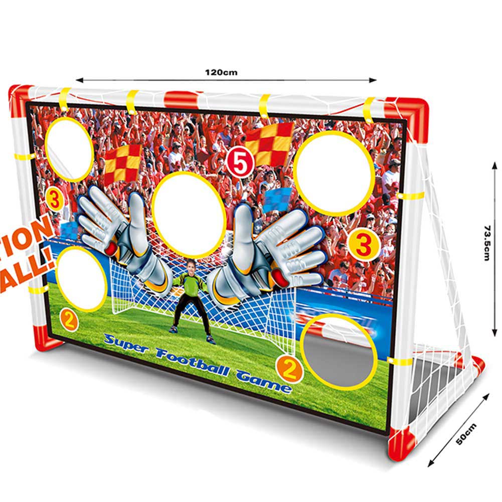 Porta da Calcio Per Bambini 120X73cm Allenamento Rigori Fori Punteggio E Pallone
