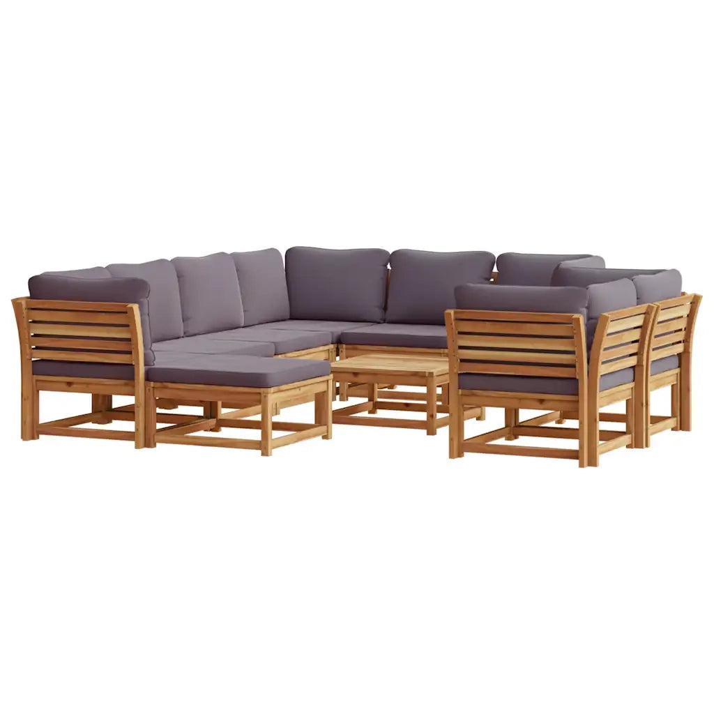 Set Salotto da Giardino 10 pz con Cuscini Legno Massello Acaciacod mxl 92611