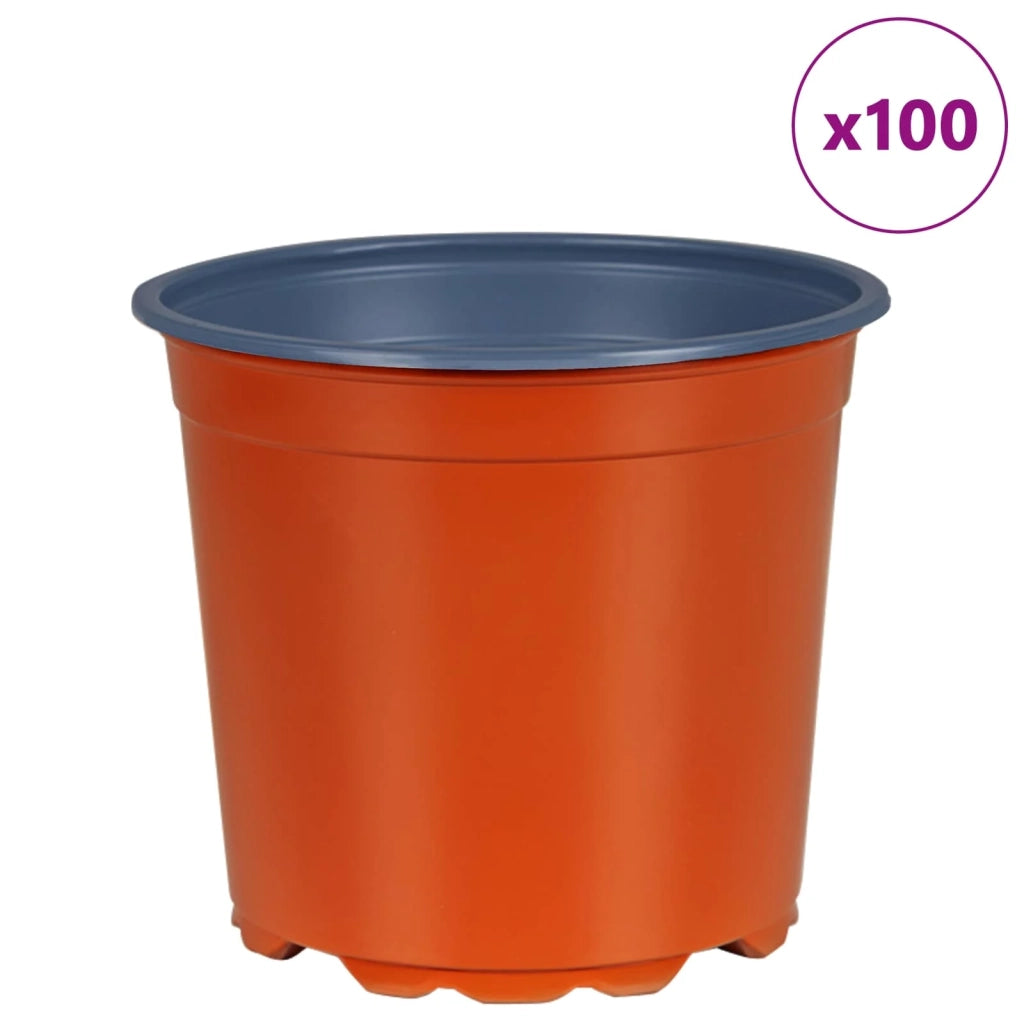 Set di 100 vasi cilindrici leggeri e pratici 15 x 15 x 13 cm in plastica simile alla ceramica 02_0059660