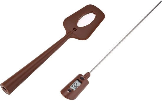 Termometro per Cibo - Termometro Digitale per la Cucina - Ideale per Cioccolato e Salsa - Combinazione di Spatola e Termometro - Misurazione di Temperatura Precisa