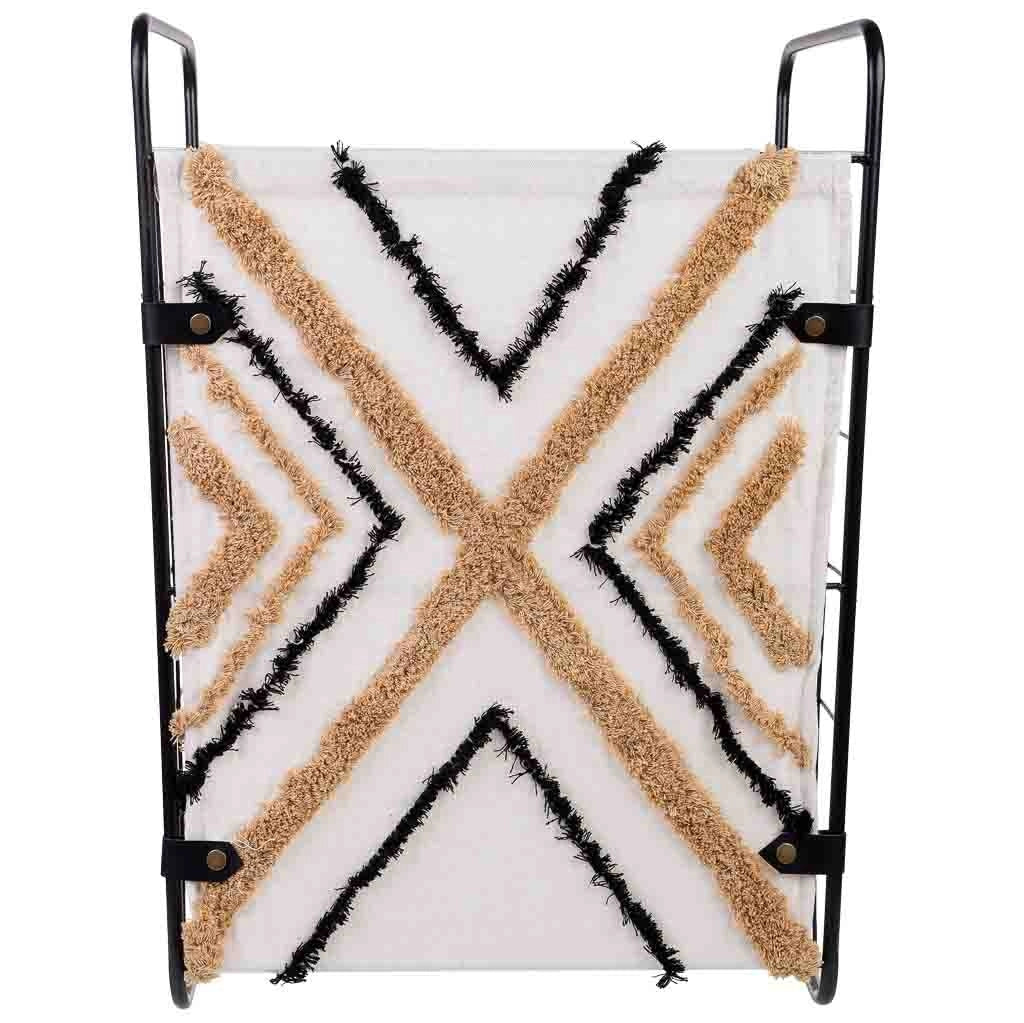 Cesto portabiancheria in metallo e tessuto 46x35x55/63h cm