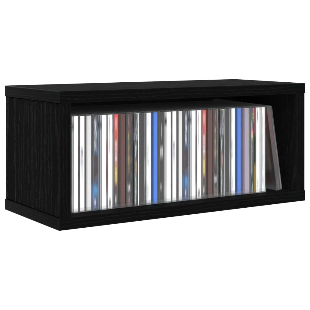 Rack per Stoccaggio CD 2 pz Rovere Nero 40 x 17 x 17 cm 8012710