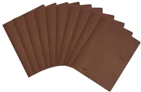 Pacco di 10 fogli di riciclaggio piegati A4 intensivo colore marrone scuro, Made in Germany, Blauer Engel, cartone, cartone, cartella scolastica, cartone, cartella scolastica.