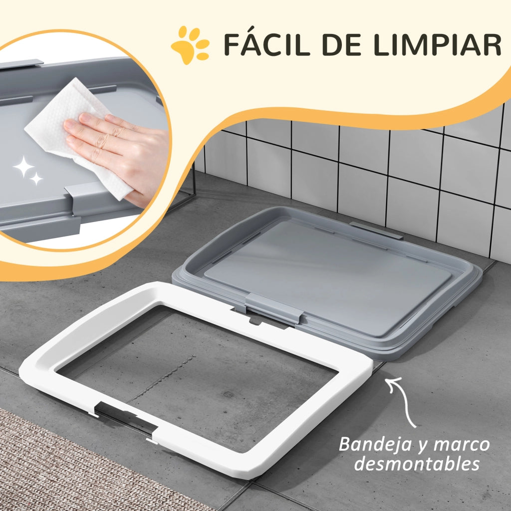 Bandeja Igienica per Cani con Griglia ¨C Zephmum ¨C Grigio 63x48.5x6 cm