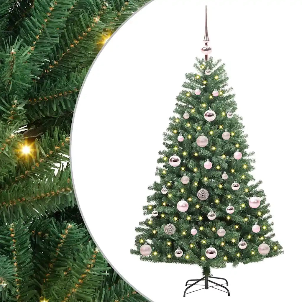 Albero di Natale Artificiale con Rami Pieghevoli Verde 120 cm 3395471
