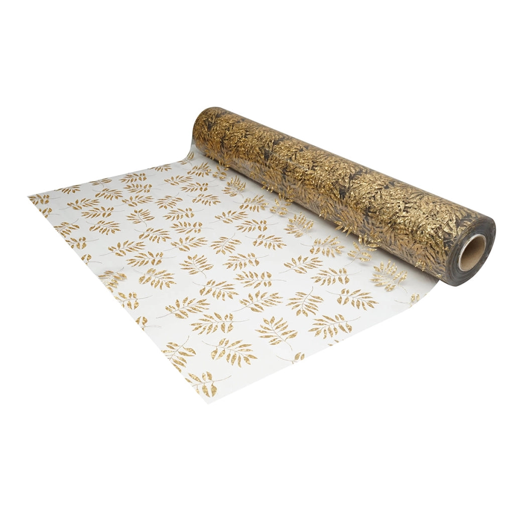 Rotolo pellicola protettiva per tavolo in PVC siliconato trasparente – modello foglie Materiale: PVC siliconato trasparente  Dimensioni rotolo: 1,00 × 20 m Breckner Germany
