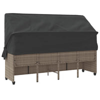 Lettino con Baldacchino e Cuscini Grigio Chiaro in Polyrattan 368340