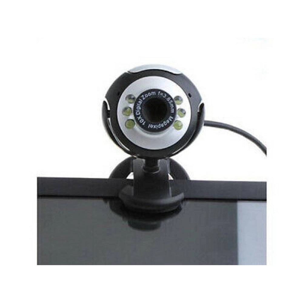 Trade Shop - Webcam Web-01 Ideale Per Videoconferenze Microfono 1.3 Mpx 6 Led Per Notebook Pc -