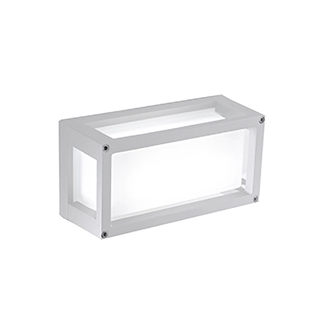 Lampada da Parete e Soffitto LED 10W IP54 3000K Bianco Opaco - Design Moderno in Alluminio Pressofuso 12.2x25x9.5 cm per Ambienti Outdoor e Indoor