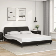 Giroletto-Struttura Letto Dover Nero e Bianco 160x200 cm in Similpelle 642356