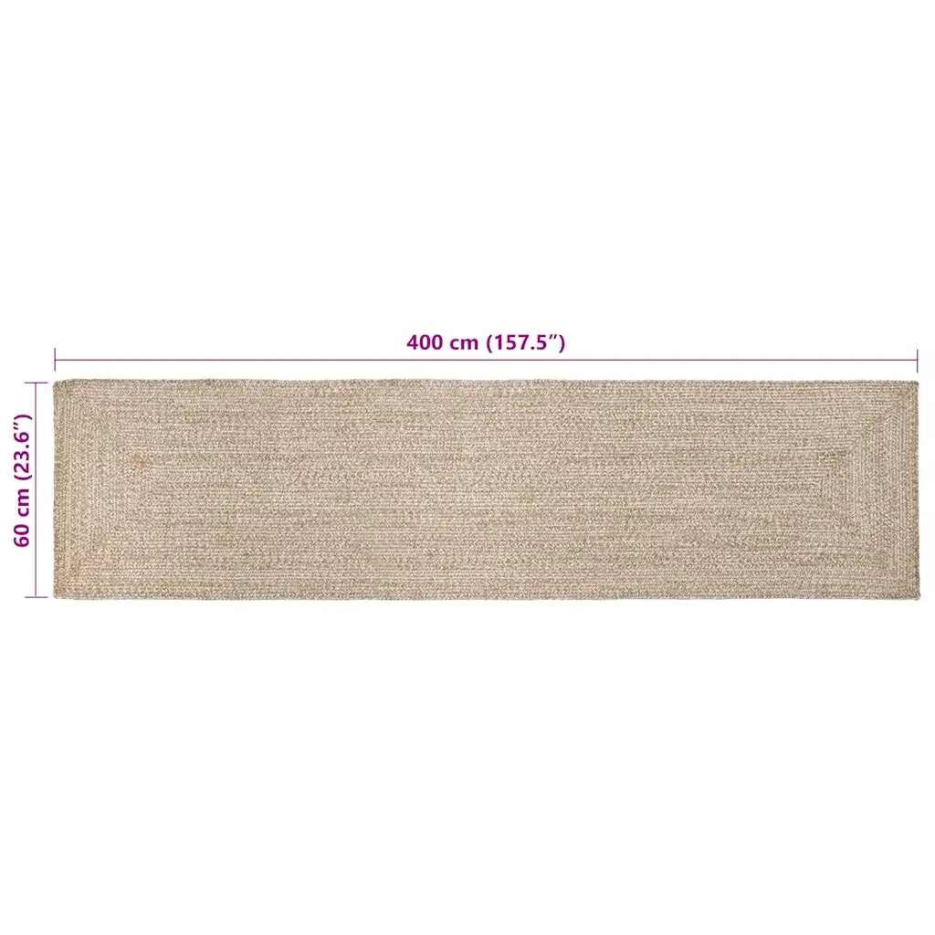 Tappeti per area Naturale e Bianco 60 x 400 cm Juta