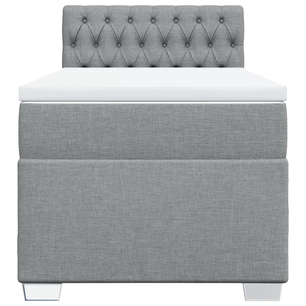 Giroletto a Molle con Materasso Grigio Chiaro 90x200 cm Tessuto