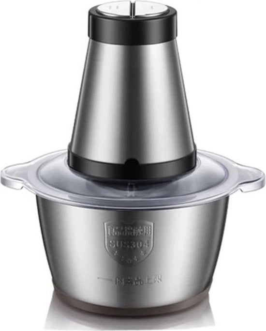 Molinello di carne compattato - Professionale - Elettrico - Acciaio inossidabile - Capacità 2L - Grigio