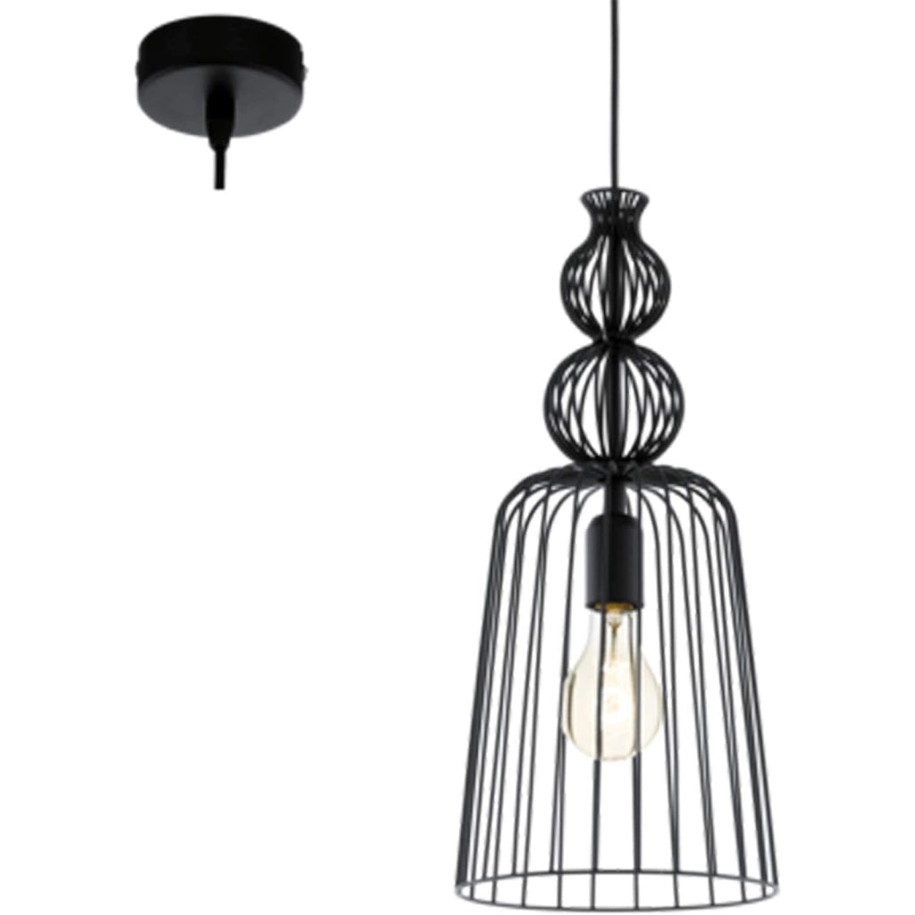 Sospensione Industrial Carterham Metallo Nero 1 Luce E27