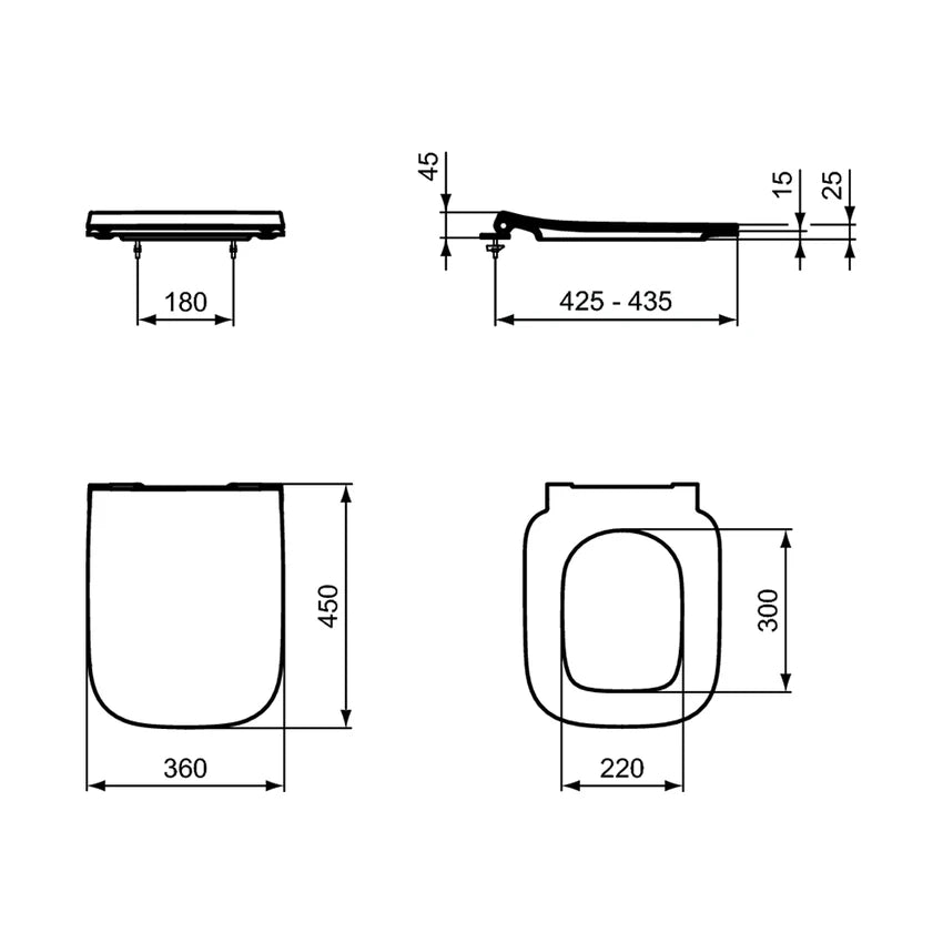 SEDILE SLIM IDEAL STANDARD I.LIFE B SOFT CLOSE BIANCO