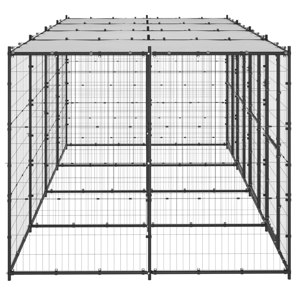 Gabbia per Cani da Esterno in Acciaio con Tetto 9,68 mÂ² cod mxl 56933