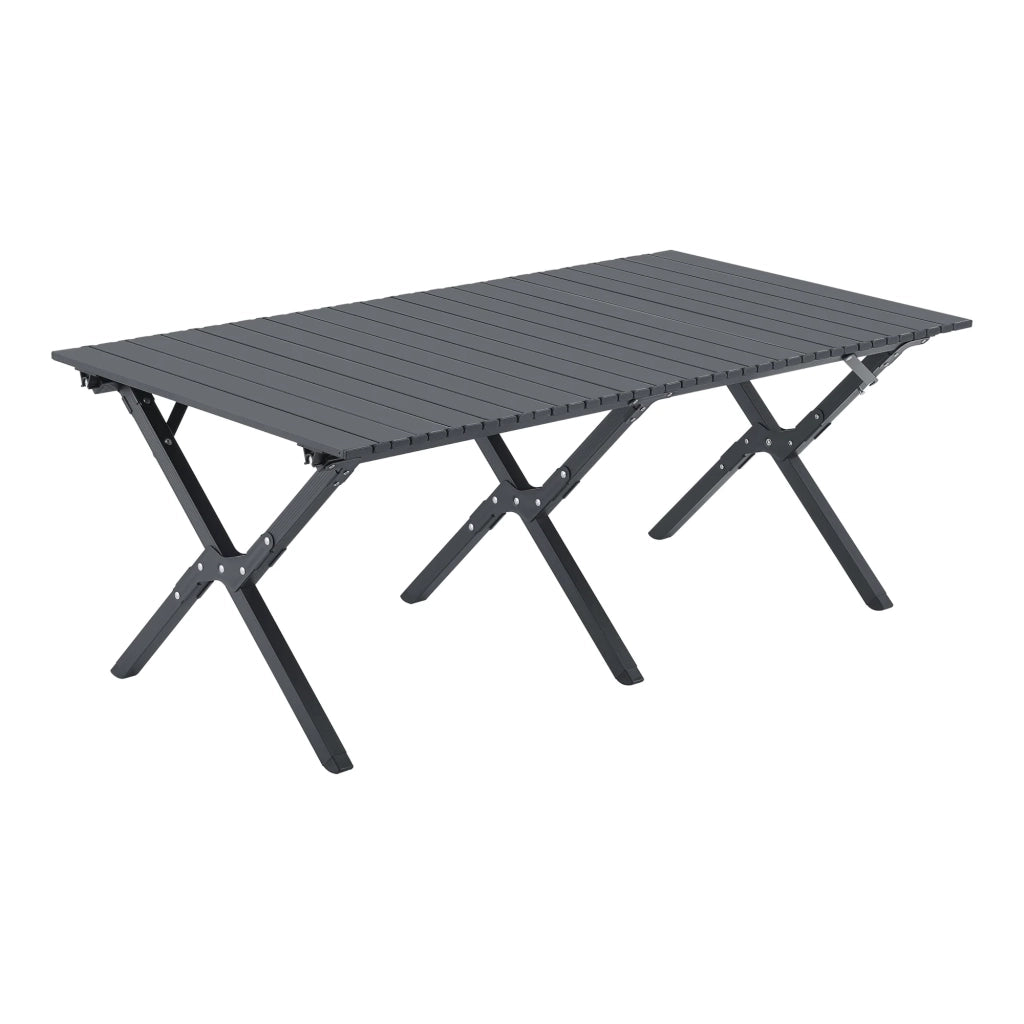 Set tavolo e 4 sedie da campeggio in tessuto Oxford 600D grigio 03_0010695