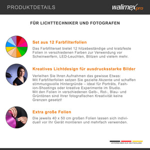 set di filtri colorati 12 pezzi, 40x50cm