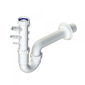 SIFONE PER LAVELLO A U CON ATTACCO MULTIFUNZIONE HERMES- 11/2 Uscita D.40- LBPLA- pezzi 1