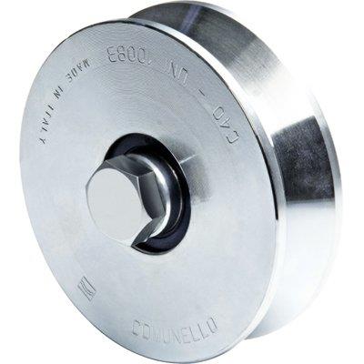 RUOTA CANCELLO A FISSARE GOLA V 305 COMUNELLO - ZINCATA + DOPPIO CUSCINETTO MM 120- 2 pezzi