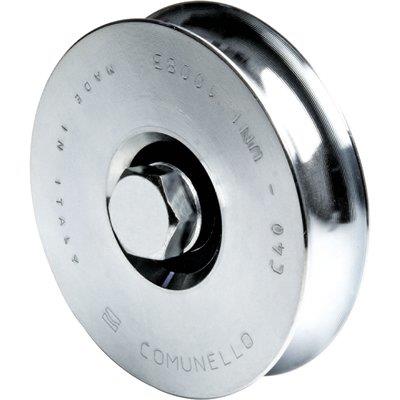 RUOTA CANCELLO A FISSARE GOLA TONDA 310 COMUNELLO - ZINCATA + CUSCINETTO GOLA MM 16 MM 120- 2 pezzi