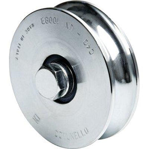 RUOTA CANCELLO A FISSARE GOLA TONDA 315 COMUNELLO - ZINCATA + DOPPIO CUSCINETTO GOLA MM 16 MM 140- 2 pezzi