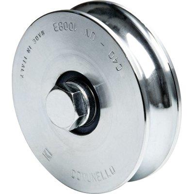 RUOTA CANCELLO A FISSARE GOLA TONDA 315 COMUNELLO - ZINCATA + DOPPIO CUSCINETTO GOLA MM 16 MM 160- 2 pezzi