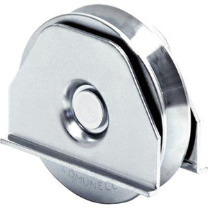 RUOTA CANCELLO A SALDARE GOLA V 330 COMUNELLO - ZINCATA SUPPORTO LATERALE + CUSCINETTO MM  80- 2 pezzi